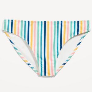 NWT Old Navy Women's White Rainbow Striped Low Rise Bikini Swim Bottom - Size 2X